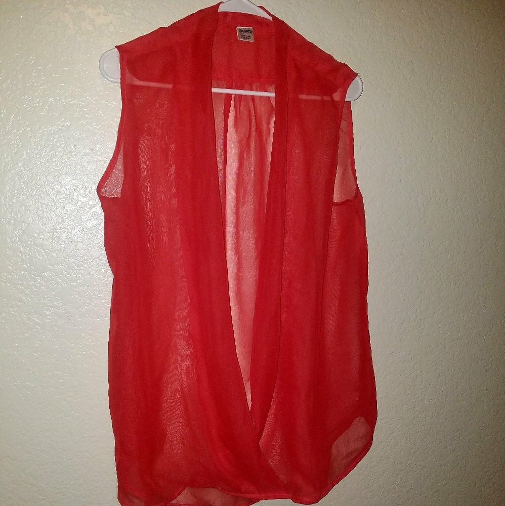 Sheer shirt vest